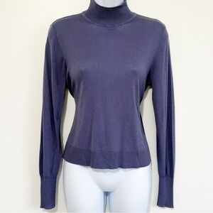 ZARA Long Sleeve Fitted Turtleneck Top Light Weight Purple Small